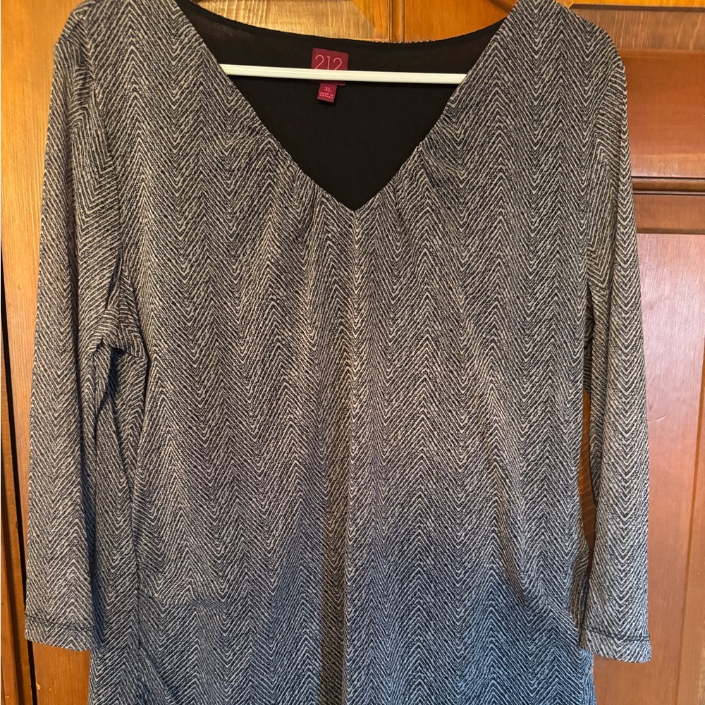 212 Collection Black and Gray Women's Blouse